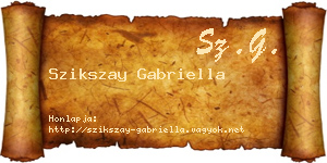 Szikszay Gabriella névjegykártya